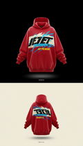 Oversized hoodie in sakura red